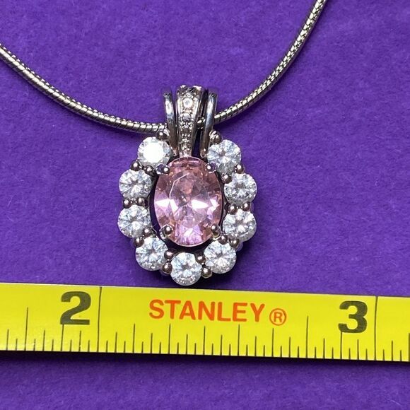 💛 Classic White Gold Plated I Forever Love You Crystal Necklace - Picture 6 of 6